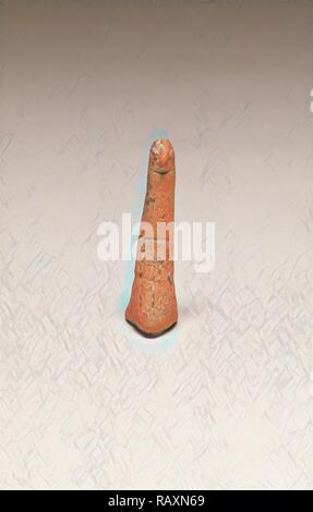 Neolithic standing figurine, Unknown, Greece, Europe, 6th - 5th millennium B.C., Terracotta, Object: H: 5.9 x W: 1.8 reimagined Stock Photo