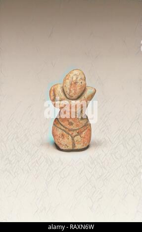 Fragmentary Neolithic standing female figurine, Unknown, Greece, Europe, 6th - 5th millennium B.C., Terracotta reimagined Stock Photo