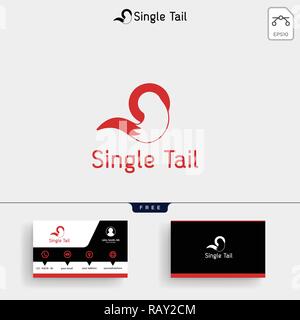 Fox Tail logo template vector illustration and business card design Stock Vector