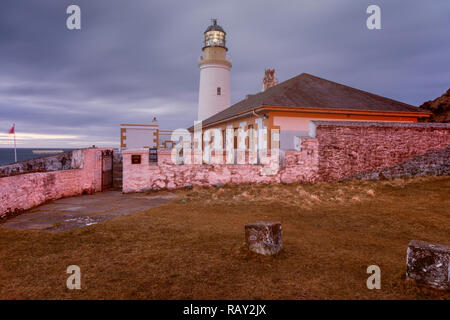 Douglas Head Lighthouse at dawn. Douglas, Isle of Man. Stock Photo