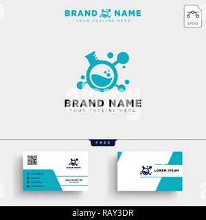 laboratory share technology logo template vector illustration and stationery, business card, letterhead Stock Vector