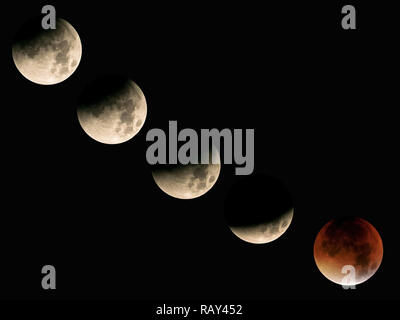 arrangement of lunar eclipse in 2015 Stock Photo - Alamy