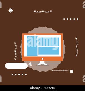 Flat design business Vector Illustration concept Empty copy space modern abstract background Geometric element. Website Page Layout on Computer Monito Stock Vector