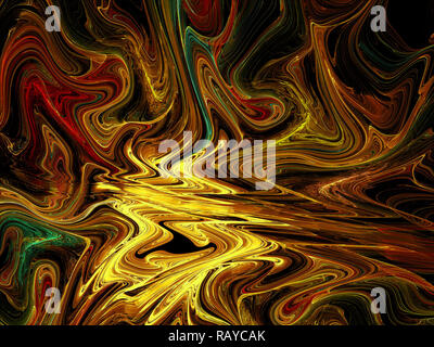 Abstract wavy fractal background - digital marbe texture Stock Photo