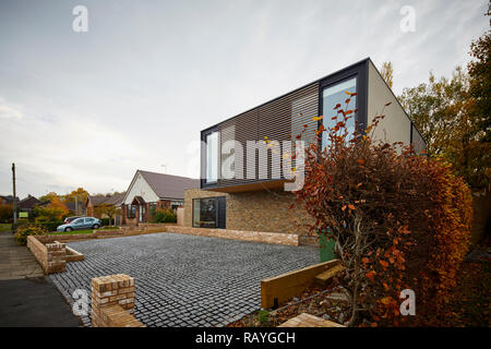 Marpel in Stockport, Cheshire  a modern bespoke detached house in the village Stock Photo