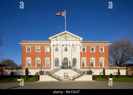 former house palladian style Warrington Town Hall, Cheshire, England originally called Bank Hall Grade I listed building by architect James Gibbs Stock Photo