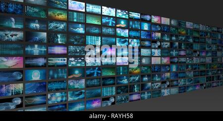 Content Marketing on a Video Wall as Digital Concept Stock Photo