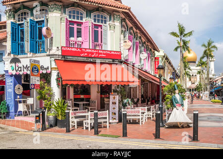 Singapore - 22nd December 2018: Turkish restaurant in the Arab Quarter. This is in the Kampong Glam area Stock Photo