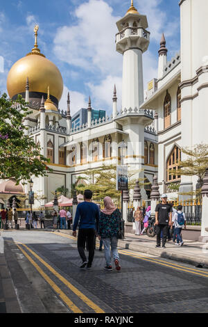 Singapore - 22nd December 2018: Tthe Sultan mosque in the Arab quarter,  This is in the Kampong Glam area Stock Photo