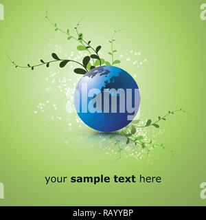 Abstract Eco Earth Globe Design in Freely Scalable and Editable Vector Format Stock Vector