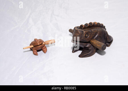 Frog-rattle isolated on a white background a symbol of wealth and prosperity. Stock Photo