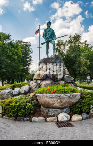 Minuteman Statue, Lexington, MA Stock Photo