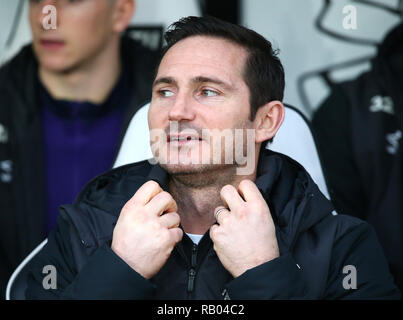 Derby, UK, 5th January, 2019.  Derby County manager Frank Lampard during FA Cup 3rd Round between Derby County  and Southampton at Pride Park stadium , Derby, England on 05 Jan 2019. Credit Action Foto Sport   Credit: Action Foto Sport/Alamy Live News Credit: Action Foto Sport/Alamy Live News Stock Photo