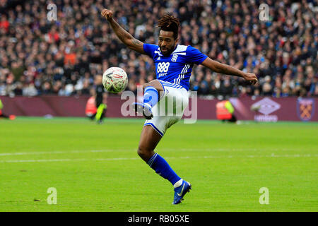 London, UK. 5th January 2018.  Jacques Maghoma of Birmingham City in action. The Emirates FA Cup, 3rd round match, West Ham United v Birmingham City at the London Stadium, Queen Elizabeth Olympic Park in London on Saturday 5th January 2019.  this image may only be used for Editorial purposes. Editorial use only, license required for commercial use. No use in betting, games or a single club/league/player publications . Credit: Andrew Orchard sports photography/Alamy Live News Stock Photo
