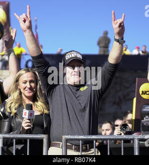 January 5, 2019. 5th Jan, 2019. Frisco, TX, U.S - North dakota state head coach CHRIS KLIEMAN celebrates after winning the FCS championship at Toyota Stadium. Credit: Jerome Hicks/ZUMA Wire/Alamy Live News Stock Photo