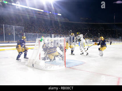 South Bend, Indiana, USA. 05th Jan, 2019. A general view during NCAA Hockey game action between the Michigan Wolverines and the Notre Dame Fighting Irish at Compton Family Ice Arena in South Bend, Indiana. John Mersits/CSM/Alamy Live News Stock Photo