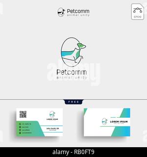 Dog Pet shop Logo template vector illustration and stationery, business card, letterhead, envelope Stock Vector