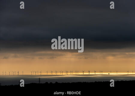 The Rampion Wind Farm off the coast of Sussex Stock Photo