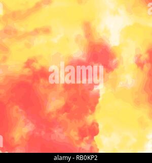 orange yellow watercolor cloudscape background pattern, vector illustration Stock Vector