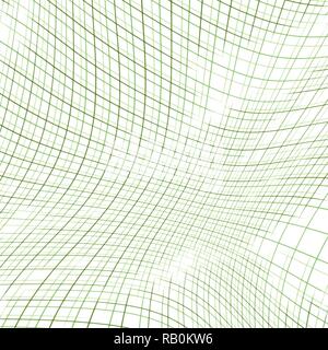 green olive warped retro checkered background pattern, vector illustration Stock Vector