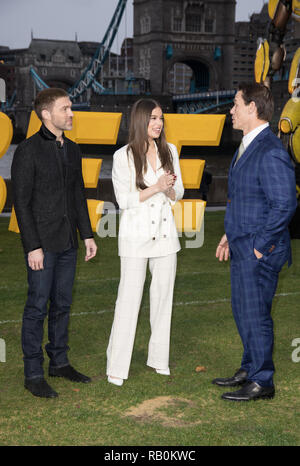 Hailee Steinfeld and John Cena attend a photocall for 'Bumblebee' at