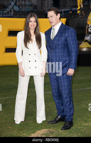 Hailee Steinfeld and John Cena attend a photocall for 'Bumblebee' at