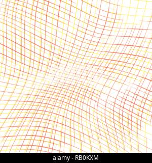 orange yellow warped retro checkered background pattern, vector illustration Stock Vector