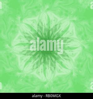 fresh green mandala circle flower tile pattern, vector illustration Stock Vector