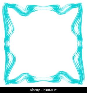 turquoise blue watercolor art nouveau frame border pattern, Stock Vector