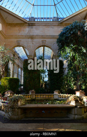 Interior of The Orangery at Castle Ashby Gardens, UK; built in 1872 to ...