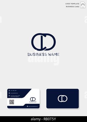 initial CD or DC creative logo template and business card include. vector illustration and logo inspiration Stock Vector