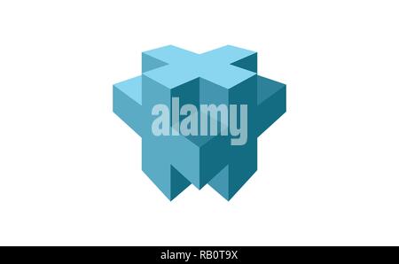 Plus 3D logo Stock Vector