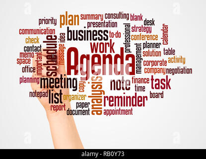 Negotiation word cloud and hand with marker concept on white background ...