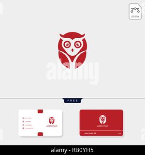 Owl creative logo template and business card design template include. vector illustration and logo inspiration Stock Vector
