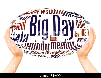 Big Day word cloud hand sphere concept on white background. Stock Photo