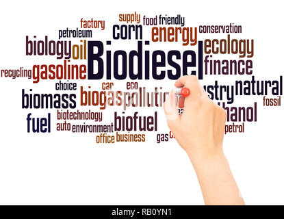 Biodiesel word cloud hand writing concept on white background. Stock Photo