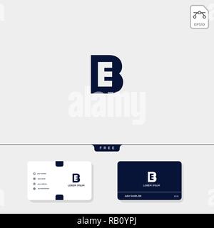 Initial B, BB, 13, 3, or EB outline creative logo template and business card design template include. vector illustration and logo inspiration Stock Vector