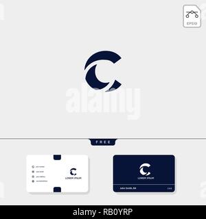 Initial C, CC creative logo template and business card design template include. vector illustration and logo inspiration Stock Vector