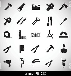 Tools icons set on white background for graphic and web design, Modern simple vector sign. Internet concept. Trendy symbol for website design web button or mobile app. Stock Vector