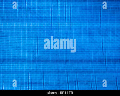 Blue tarp texture background with stripes Stock Photo