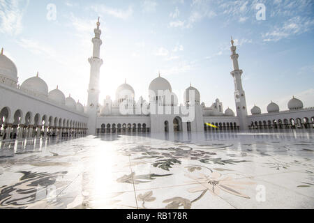 Dubai, UAE - October, 2018: Sheikh Zayed mosque in Abu Dhabi. The third biggest mosque in the world. Stock Photo