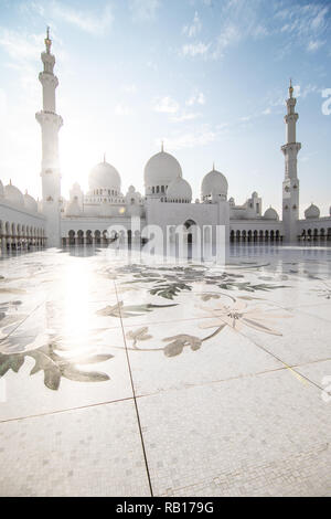 Dubai, UAE - October, 2018: Sheikh Zayed Grand Mosque, Abu Dhabi, UAE on May 11, 2016 in Abu Dhabi. Stock Photo