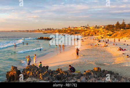 Trigg Beach at sunset. Perth beach, Australia Stock Photo