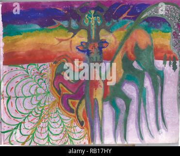 illustration of a multilegged psychedelic cosmic deer. Stock Vector