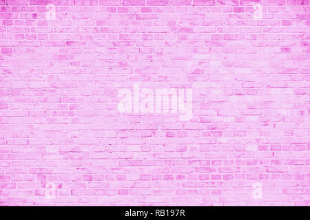 Simple grungy pink and white brick wall with light gray shades seamless pattern surface texture background. Stock Photo