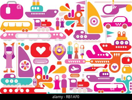Travel conceptual vector illustration isolated on a white background. Stock Vector