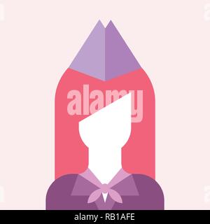Stewardess vector avatar isolated on a light background. Stock Vector
