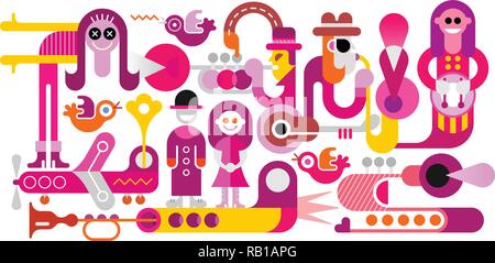 Bright colors on a white background Music Festival vector illustration. Stock Vector