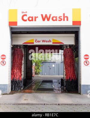 BERLIN, GERMANY - APRIL 8, 2017: Insight Into A Shell Car Wash In Berlin, Germany Stock Photo