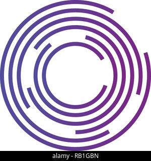 Abstract hi-tech segmented geometric circle shape, vector illustration isolated on white background Stock Vector